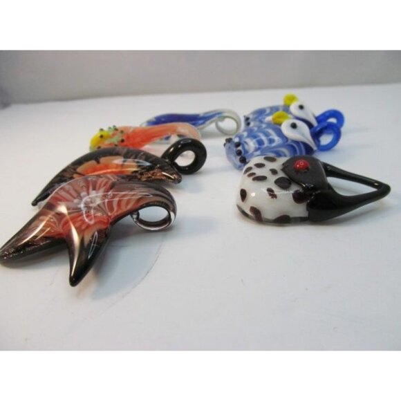 Variety of 7 Murano Art Glass Pendants - Picture 6 of 14